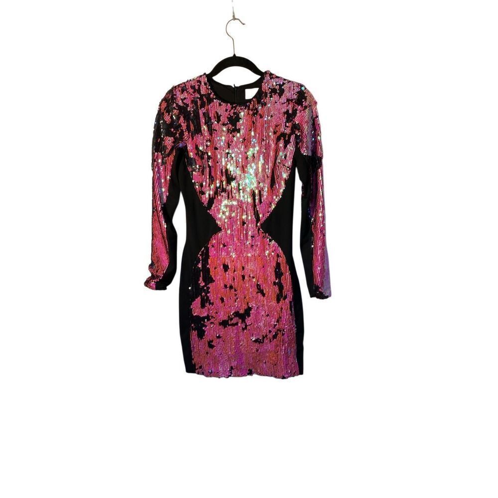 Dress the population women’s Barbie, pink sequin body con dress S